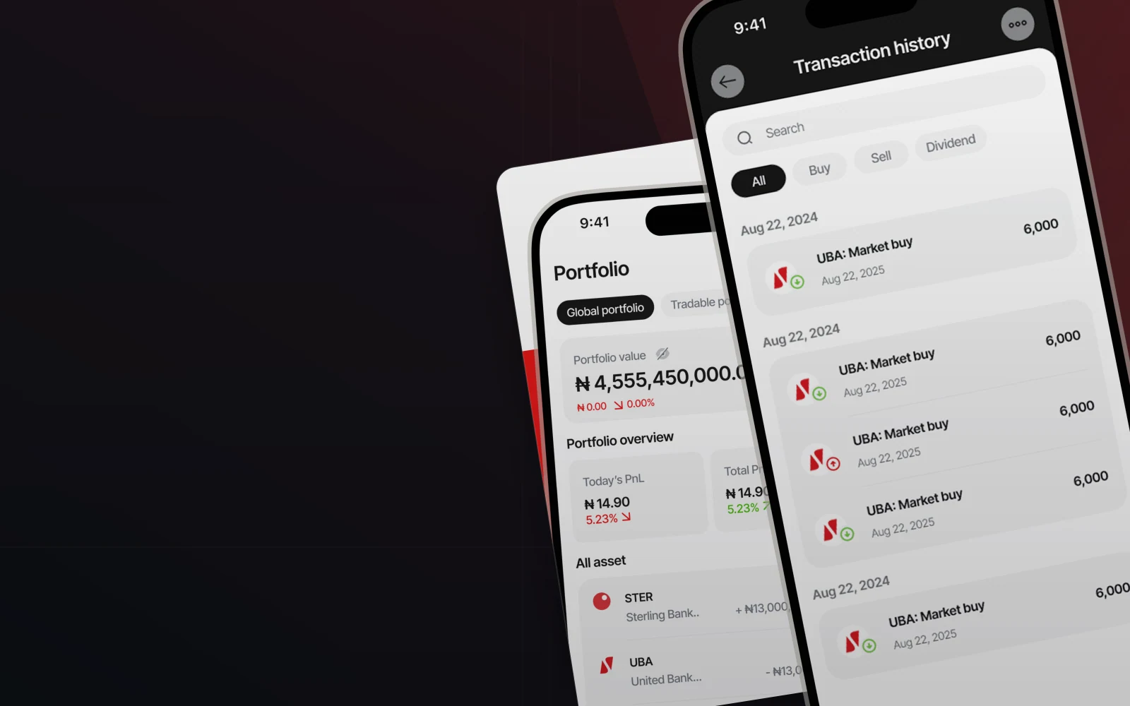 SabiVest official app screens